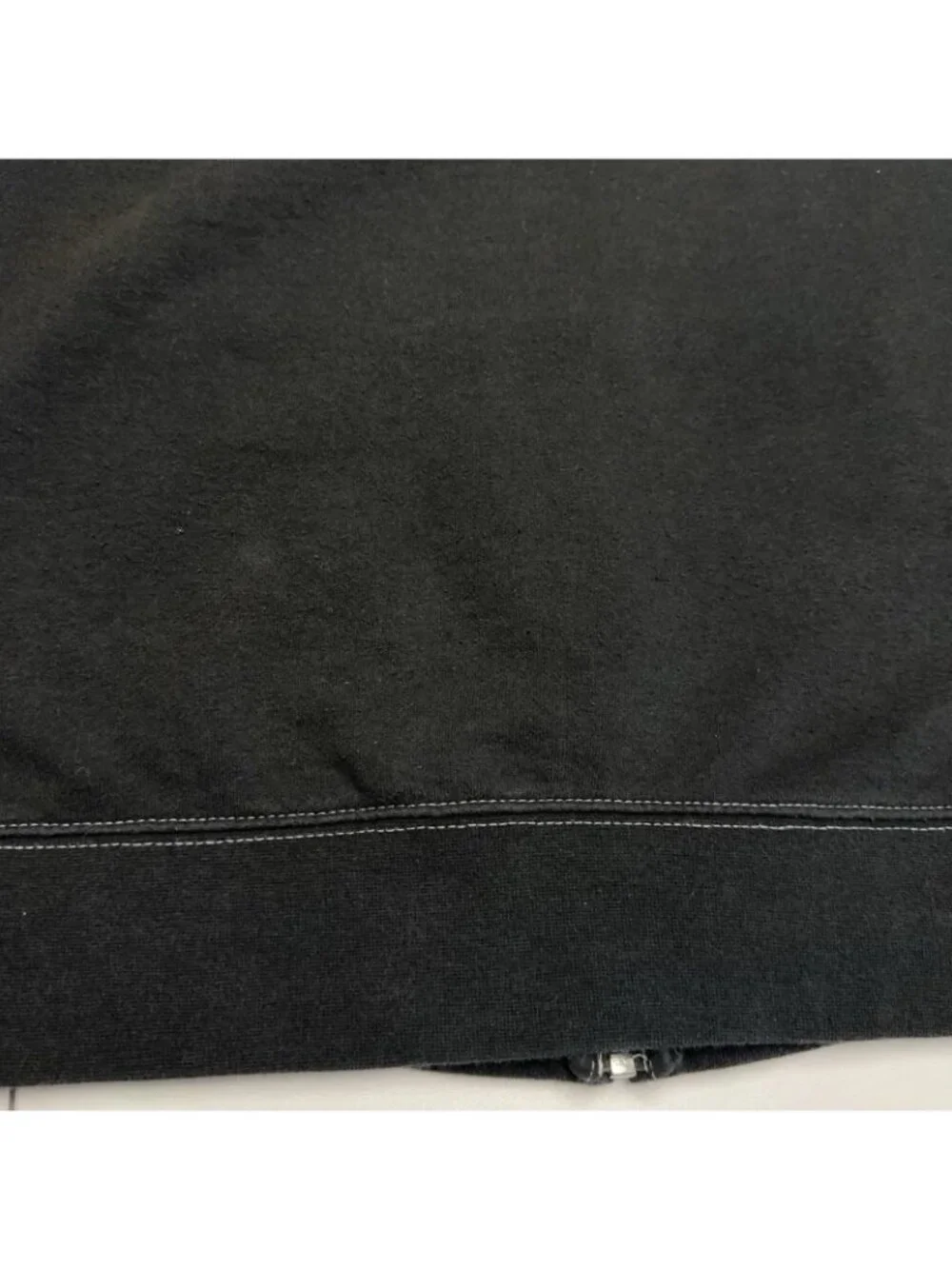 True Religion Black Zip Hoodie with Cream Drawcords